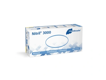 white Nitrilhandschuhe von Meditrade - Medizinische Einweghandschuhe in einer Box , bekannt als Meditrade Nitril 3000