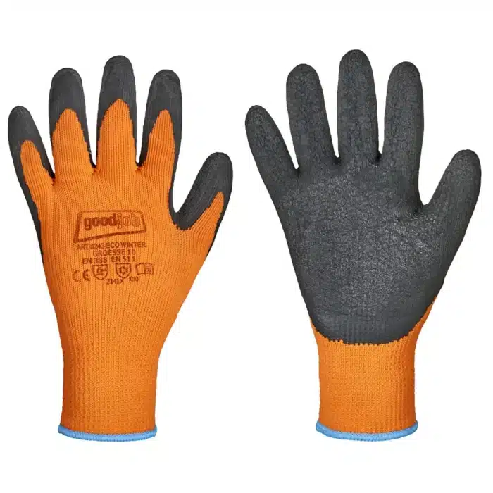 Winter Arbeitshandschuhe Latex Orange schwarz