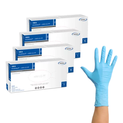 MaiMed LG lange Nitrilhandschuhe Blau 100 Stück