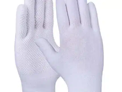 Baumwollhandschuh, Trikot, weiß, Noppen, ohne Naht