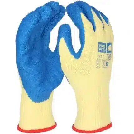 Latex Schnittschutzhandschuh "Super Cut D", Level D, gelb/blau