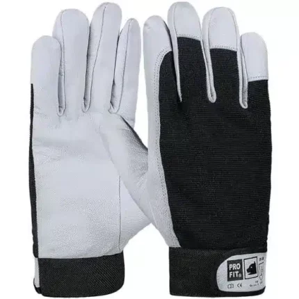 Mechanikerhandschuhe Nappaleder, schwarz, Klettverschluss 10