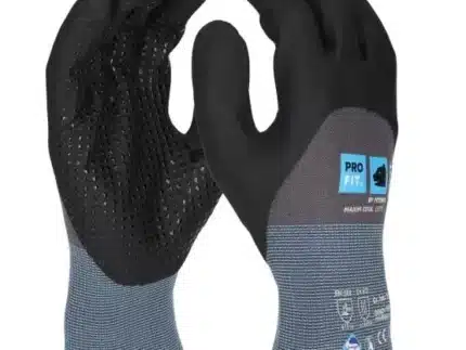 Nitril Handschuhe, "Maxim cool dots +", Noppen, grau/schwarz