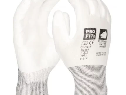 PRO FIT | PU Handschuh Perfect, | weiß | 12 Paar