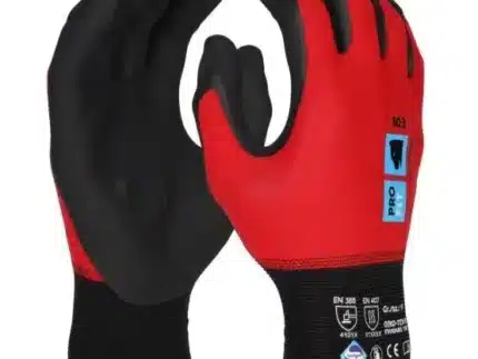 Nitril Handschuhe, "Tactus", rot/schwarz, 18 Gauge 8