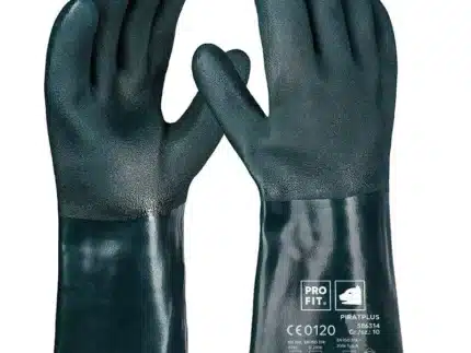 PVC Chemikalienschutzhandschuhe "Pirat", grün, 35 cm, geraut 10