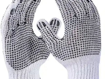 Strickhandschuhe, grob, weiß, beidseitig Noppen 8
