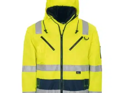 VIZWELL VW126C Pilotenjacke 4 in 1 – Warnschutzjacke Klasse 3 mit Kaputze