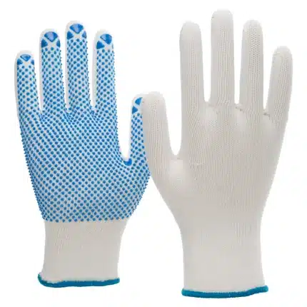 NITRAS Strickhandschuhe 6100 in weiß/blau